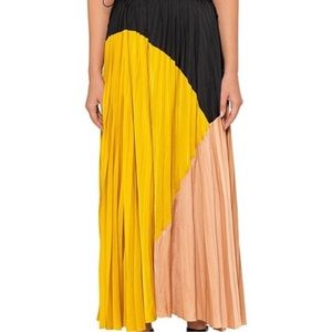 Ulla Johnson Davina Pleated Colorblock Skirt
